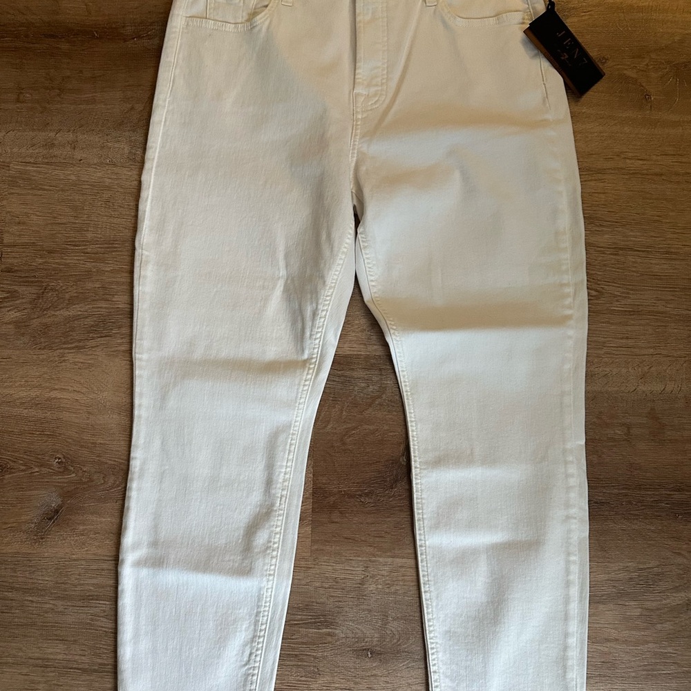 7 for all mankind Jen 7 Cream High-Waisted Jeans